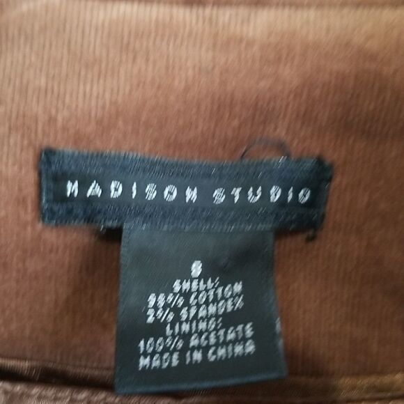 MADISON STUDIO CORDUROY BROWN JACKET W/EMBROIDERED SLEEVES Sz8 - Picture 5 of 8